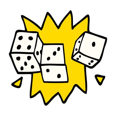 çizgi film doodle şanslı zar