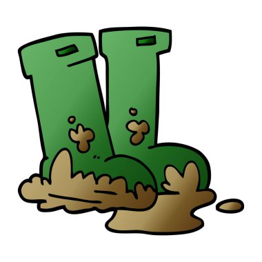 çizgi film doodle Wellington vektör çizim