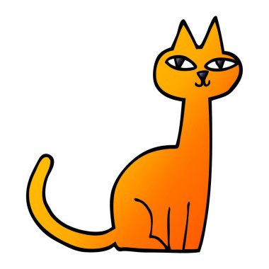 çizgi film doodle kedi beyaz