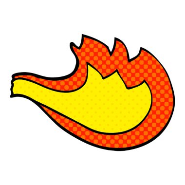 çizgi film doodle alev beyaz arka plan üzerinde