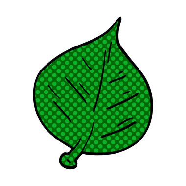 çizgi film doodle yaprak, vektör çizim 