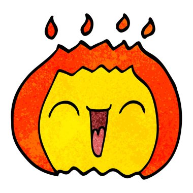 çizgi film doodle alev beyaz arka plan üzerinde