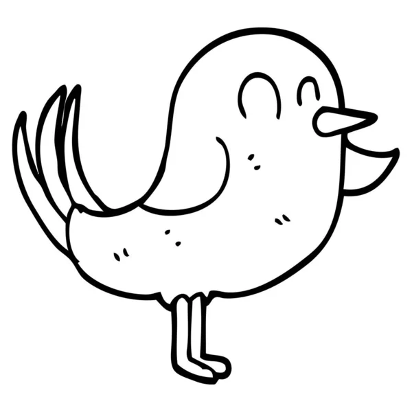 Line Drawing Cartoon Bird Pointing — Stock Vector