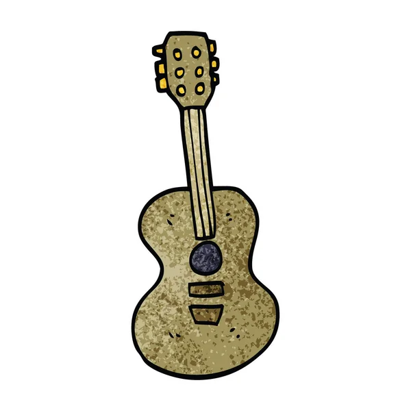 Dessin Animé Doodle Vieille Guitare — Image vectorielle