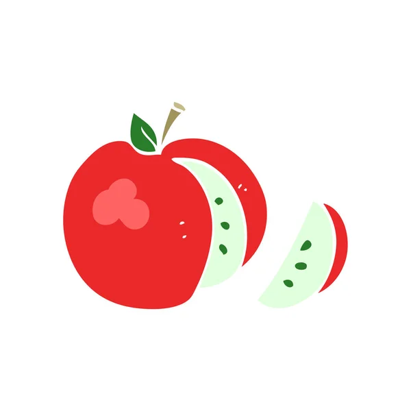 Płaski Kolor Ilustracja Jabłko — Wektor stockowy