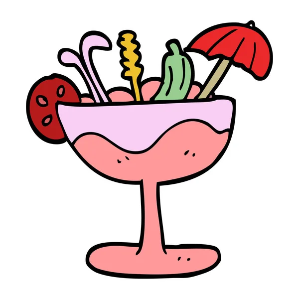 Cartoon Doodle Cocktail Wit — Stockvector