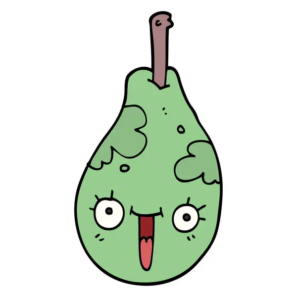 Cartoon Doodle Fresh Pear — Stock Vector