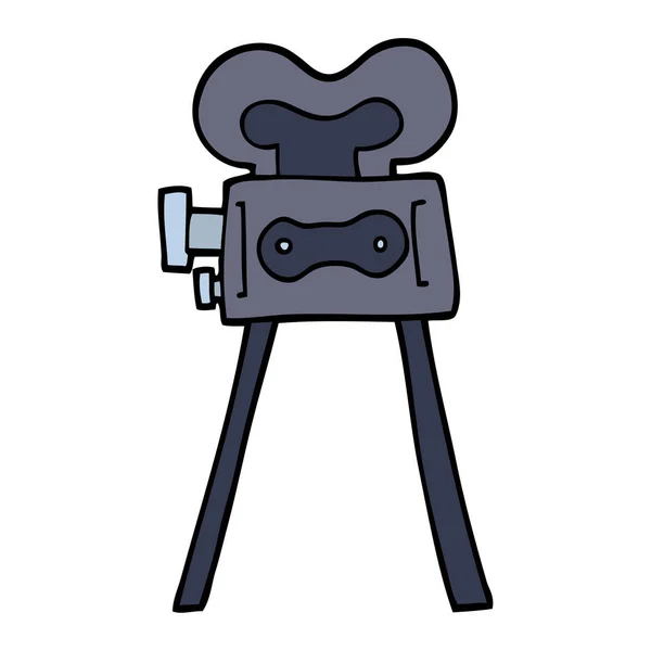 Hand Drawn Doodle Style Cartoon Film Camera — Stock Vector