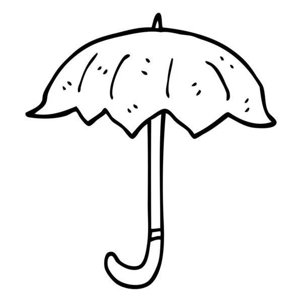 Lijntekening Cartoon Open Paraplu — Stockvector