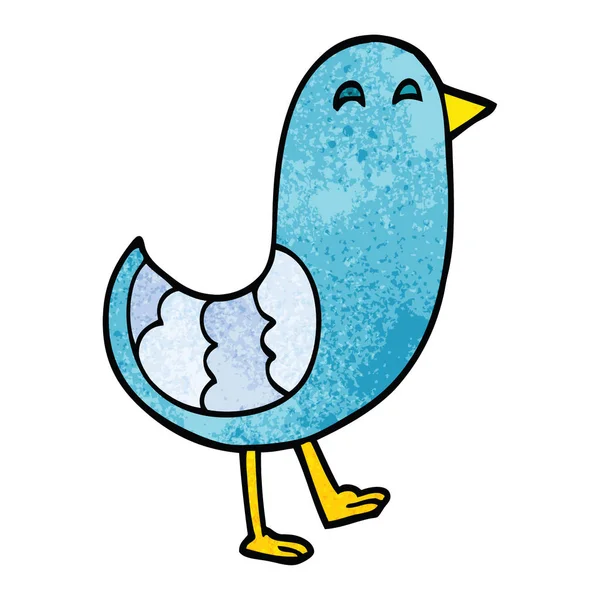 Dessin Animé Doodle Bleu Oiseau Sur Blanc — Image vectorielle