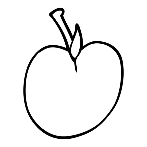 リンゴのライン描画漫画 — ストックベクタ