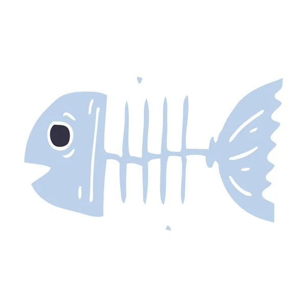 Cartoon Doodle Fish Bones — Stock Vector