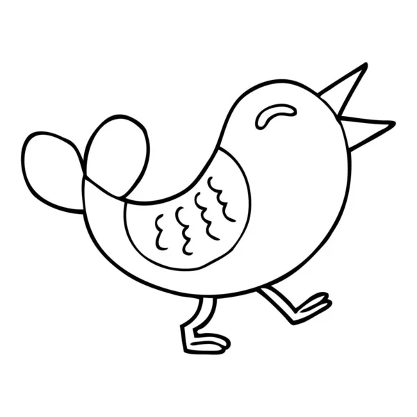 Lijntekening Cartoon Bluebird — Stockvector