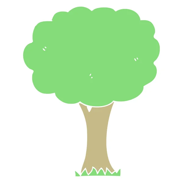Árvore Desenho Animado Estilo Cor Plana — Vetor de Stock