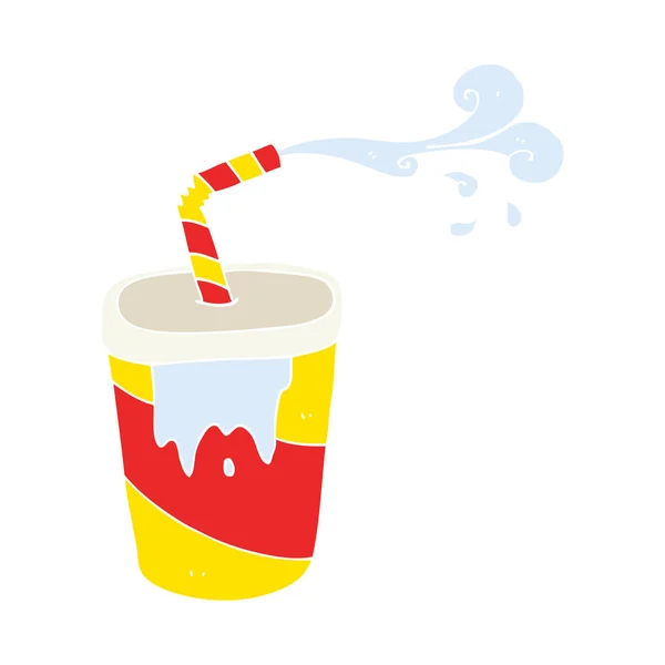 Egale Kleur Illustratie Frisdrank — Stockvector