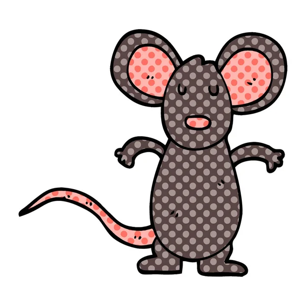 Rajzfilm Doodle Mouse Patkány — Stock Vector