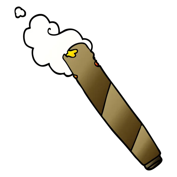Dibujos Animados Garabato Fumar Conjunta — Vector de stock