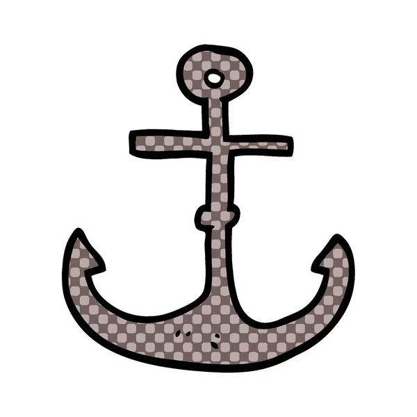 Ancre Bateau Doodle Dessin Animé — Image vectorielle