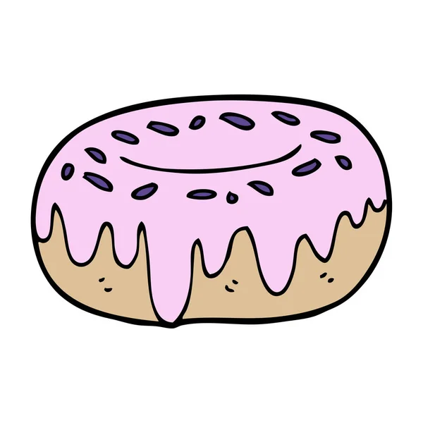 Cartoon Doodle Donut Mit Streusel — Stockvektor