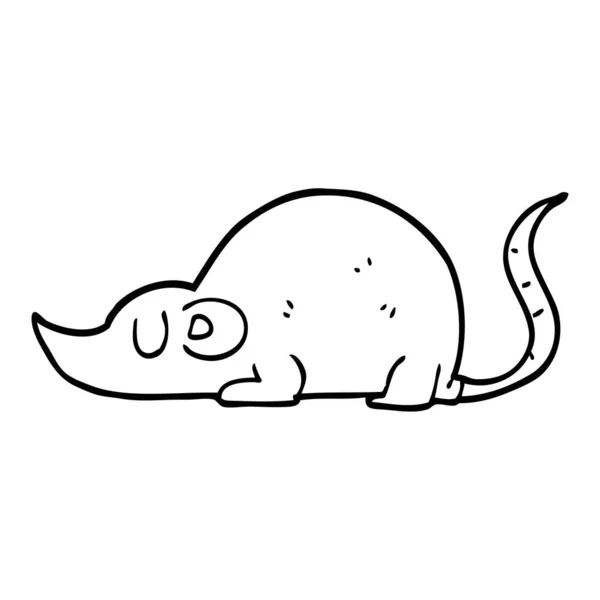 Linie Desen Desene Animate Mouse Șobolan — Vector de stoc