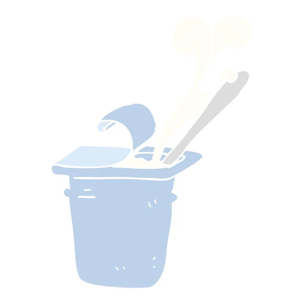 Flachfarbige Illustration Von Joghurt — Stockvektor