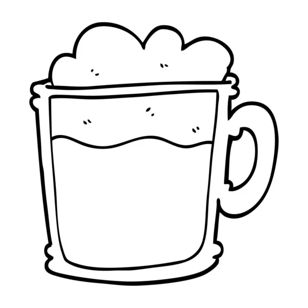 Γραμμικό Σχέδιο Καρτούν Foamy Latte — Διανυσματικό Αρχείο