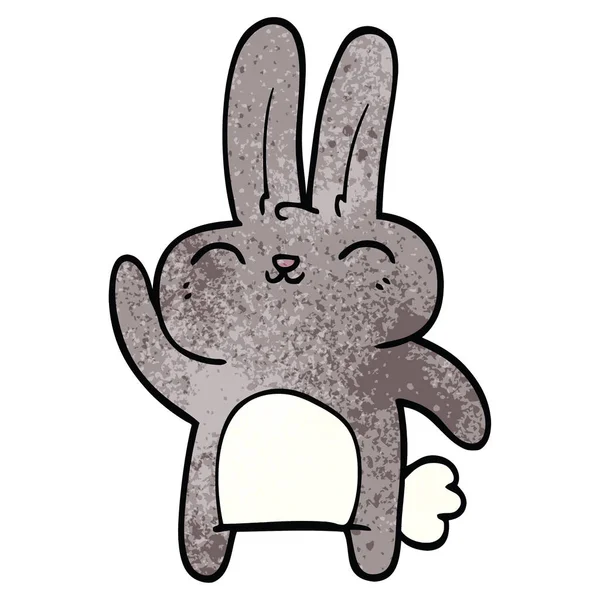 Cartoon Doodle Glückliches Kaninchen — Stockvektor