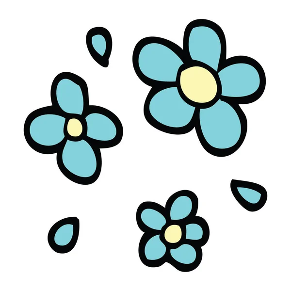 Dibujos Animados Garabato Flores Decorativas — Vector de stock