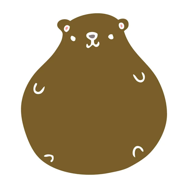 Плоский Кольоровий Мультяшний Ведмідь — стоковий вектор