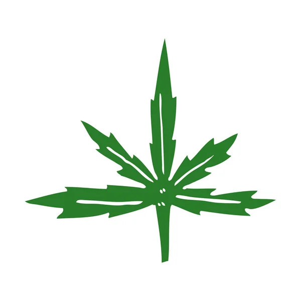 Dessin Animé Doodle Feuille Marijuana — Image vectorielle