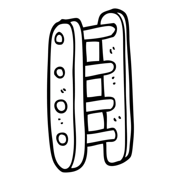 Line Drawing Cartoon Tall Ladder — Stock Vector