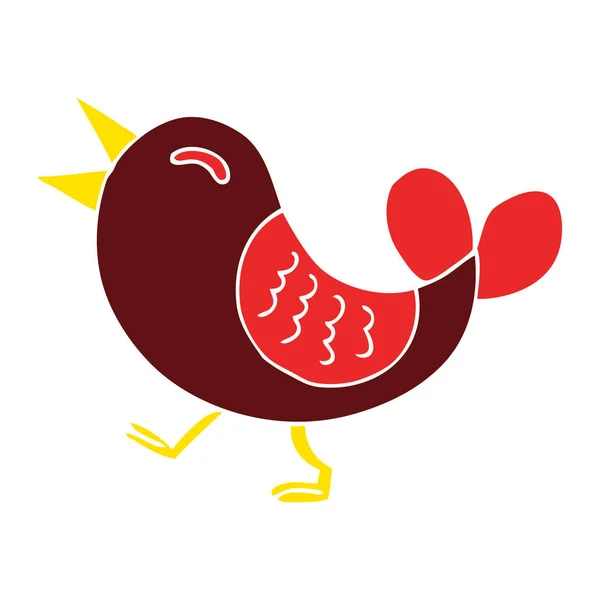 Dibujos Animados Garabato Pájaro Rojo — Vector de stock