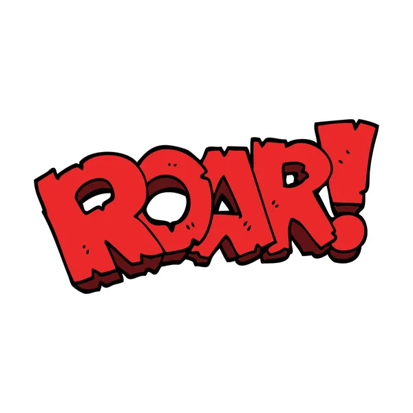 Cartoon Doodle Roar Sign — Stock Vector