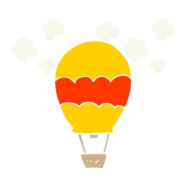 Flat Color Illustration Hot Air Balloon — Stock Vector