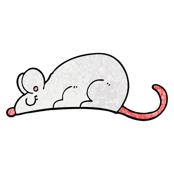 Grunge Textured Illustration Cartoon Rat — стоковый вектор