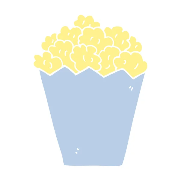 Tegneserie Doodle Popcorn Hvid – Stock-vektor