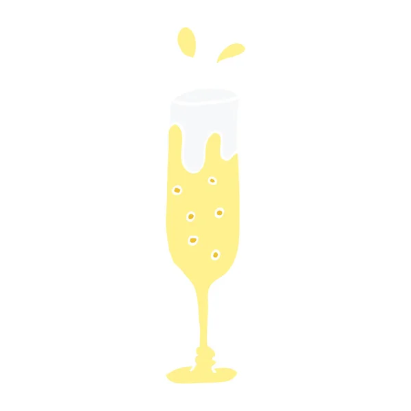 Dessin Animé Doodle Verre Champagne — Image vectorielle