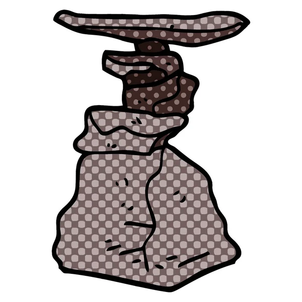 Cartoon Doodle Stacked Rocks — Stock Vector