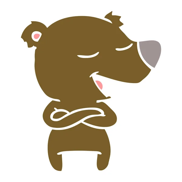 Urso Desenho Animado Estilo Cor Plana —  Vetores de Stock