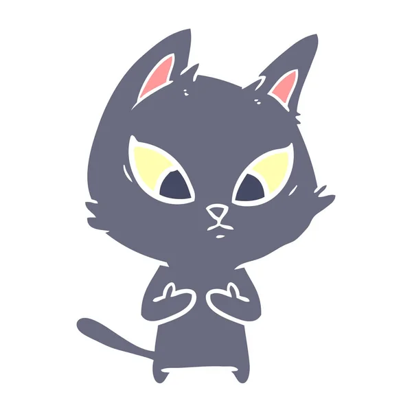 混淆扁平颜色风格动画片猫 — 图库矢量图片