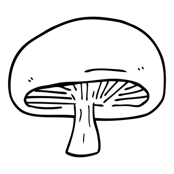 Line Drawing Cartoon Chestnut Mushroom — Stock Vector