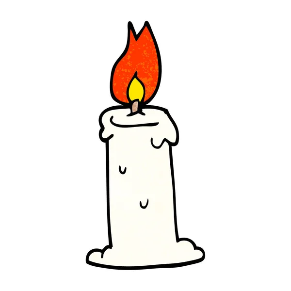 Cartoon Doodle Burning Candle — Stock Vector