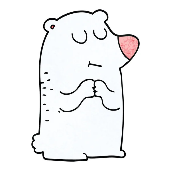 Urso Polar Doodle Desenhos Animados — Vetor de Stock