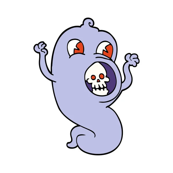 Cartoon Doodle Ghost Vector Illustration — Stock Vector