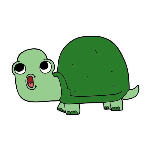Cartoon Doodle Shocked Turtle — Stock Vector