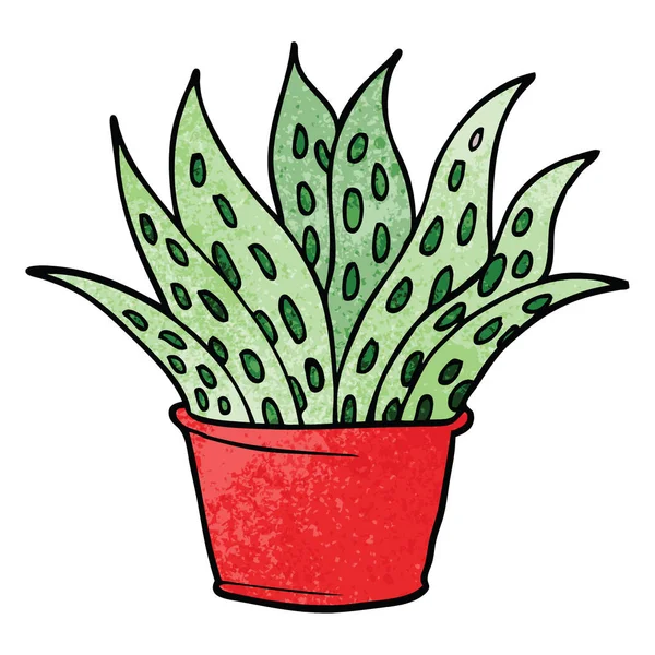 Dessin Animé Maison Doodle Plante — Image vectorielle