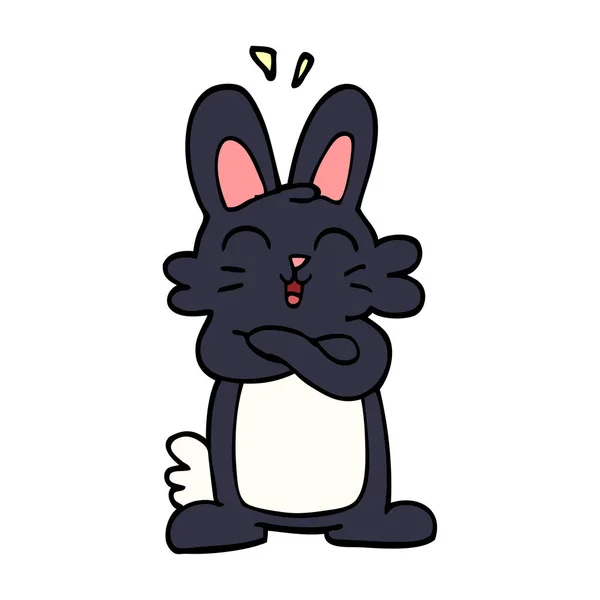 Cartoon Doodle Jolly Bunny — Stock vektor