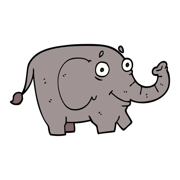 Dibujos Animados Garabato Elefante Divertido — Vector de stock