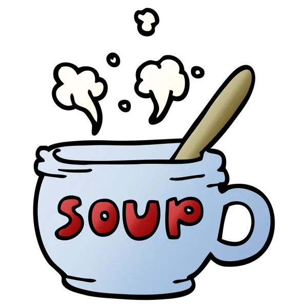 Gribouille Dessin Animé Soupe Chaude — Image vectorielle