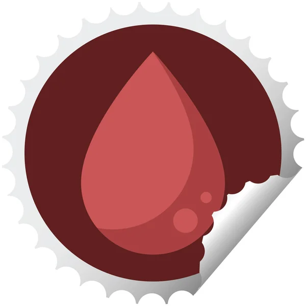 Sangue Gota Gráfico Vetor Ilustração Redondo Adesivo Carimbo — Vetor de Stock